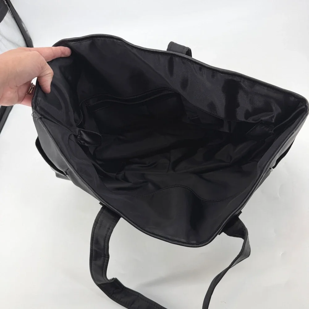 Chanel Beaute Black Nylon Tote Bag VIP Gift Large Shoulder Bag Travel Carryall